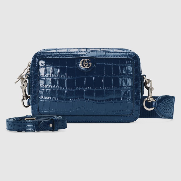 710861.EAAIM.4157.007.056.0000.Light Crocodile shoulder bag with Double G